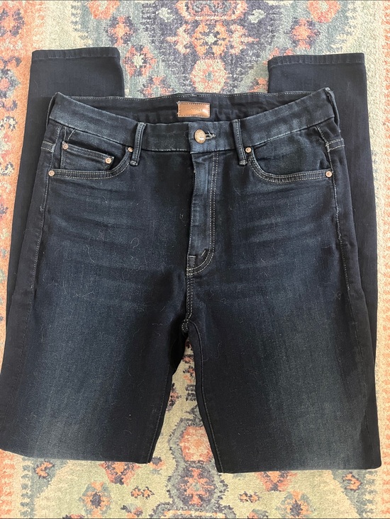 MOTHER Denim - MOTHER High Waisted Looker Dark Blue Jeans